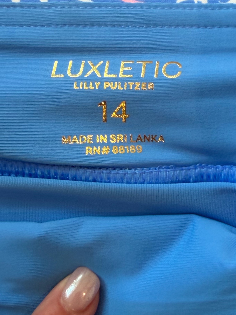 Lilly Pulitzer Light Blue Script Beach Print Skort with Pink Accents - Picture 3 of 7